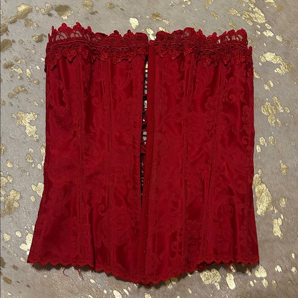 Elegant Red Lace Corset
